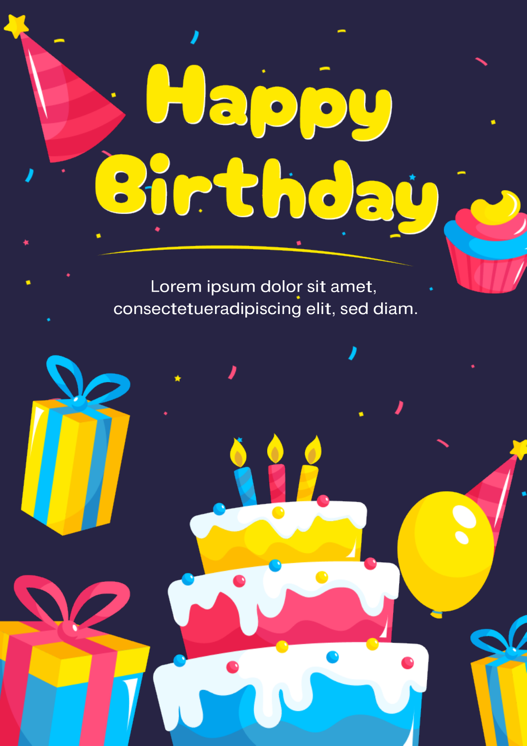 PDF Birthday Wish Card Template 3