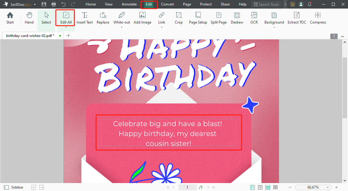 Birthday wishes for cousin sister card making step 3
