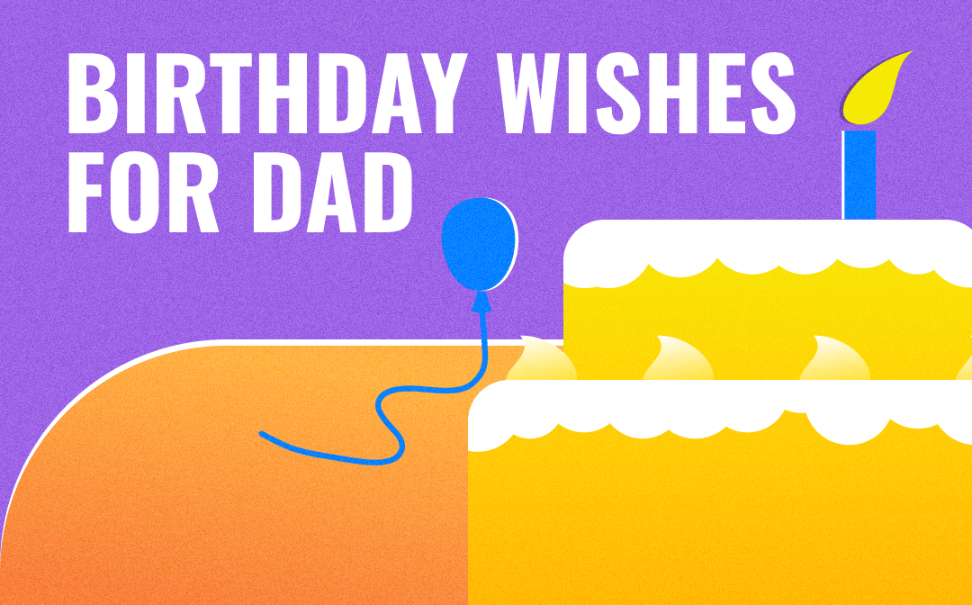 Oaktree Striscione Olografico Blu 2,7m "Happy Birthday Dad" | Banner Compleanno Per Papà, Effetto Lucente, Tagliabile In 3 Pezzi