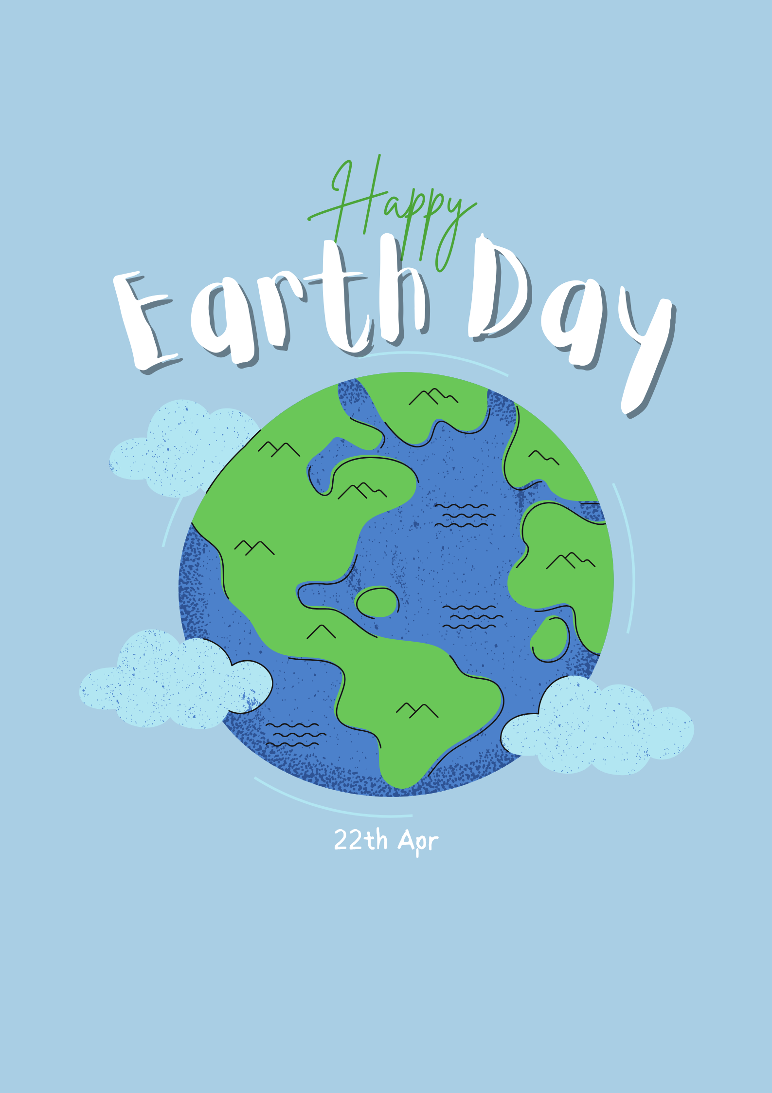 Blue Earth Day Card Template 4