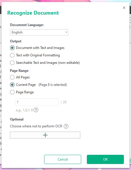 OCR Settings