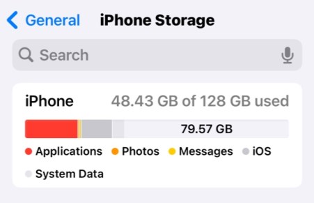  iPhone Storage 