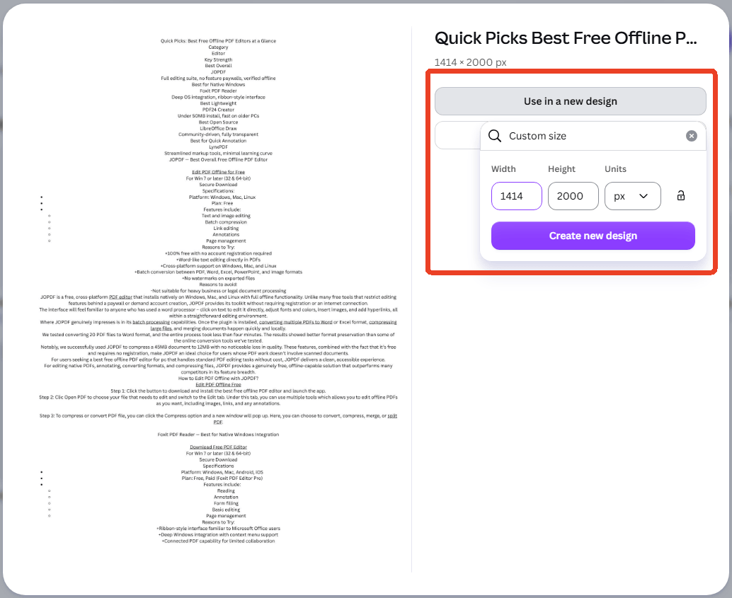 custom jpg size
