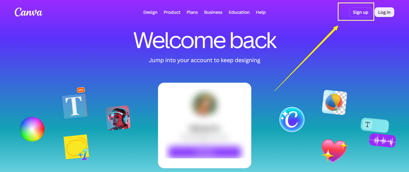Sign up for a Canva account with your school email address