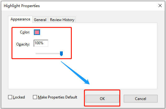 Change highlight color in Adobe from properties window step 3
