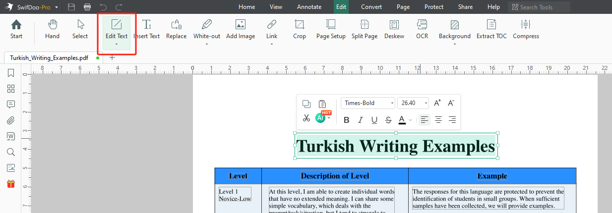 Change PDF Title in SwifDoo PDF