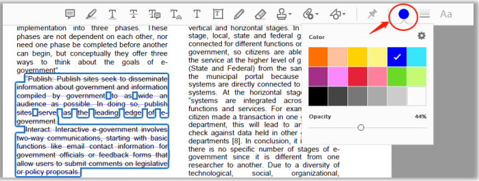 How to change the strikethrough color in Adobe