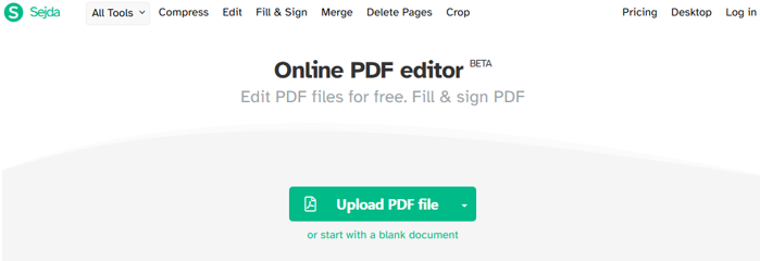 How to Change Text in PDF with Sejda PDF Editor step 2