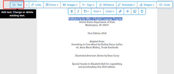 How to Change Text in PDF with Sejda PDF Editor step 3