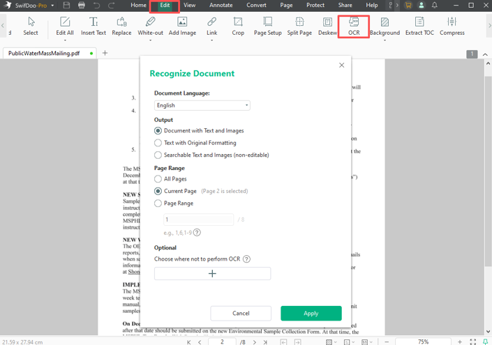 How to Change Text in PDF with SwifDoo PDF extra step