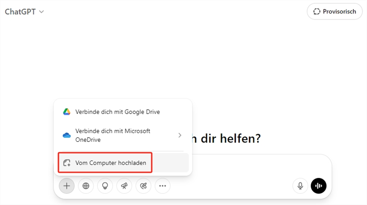 PDF in ChatGPT einfügen