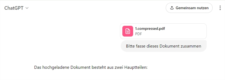 Dokument zusammenfassen mit ChatGPT