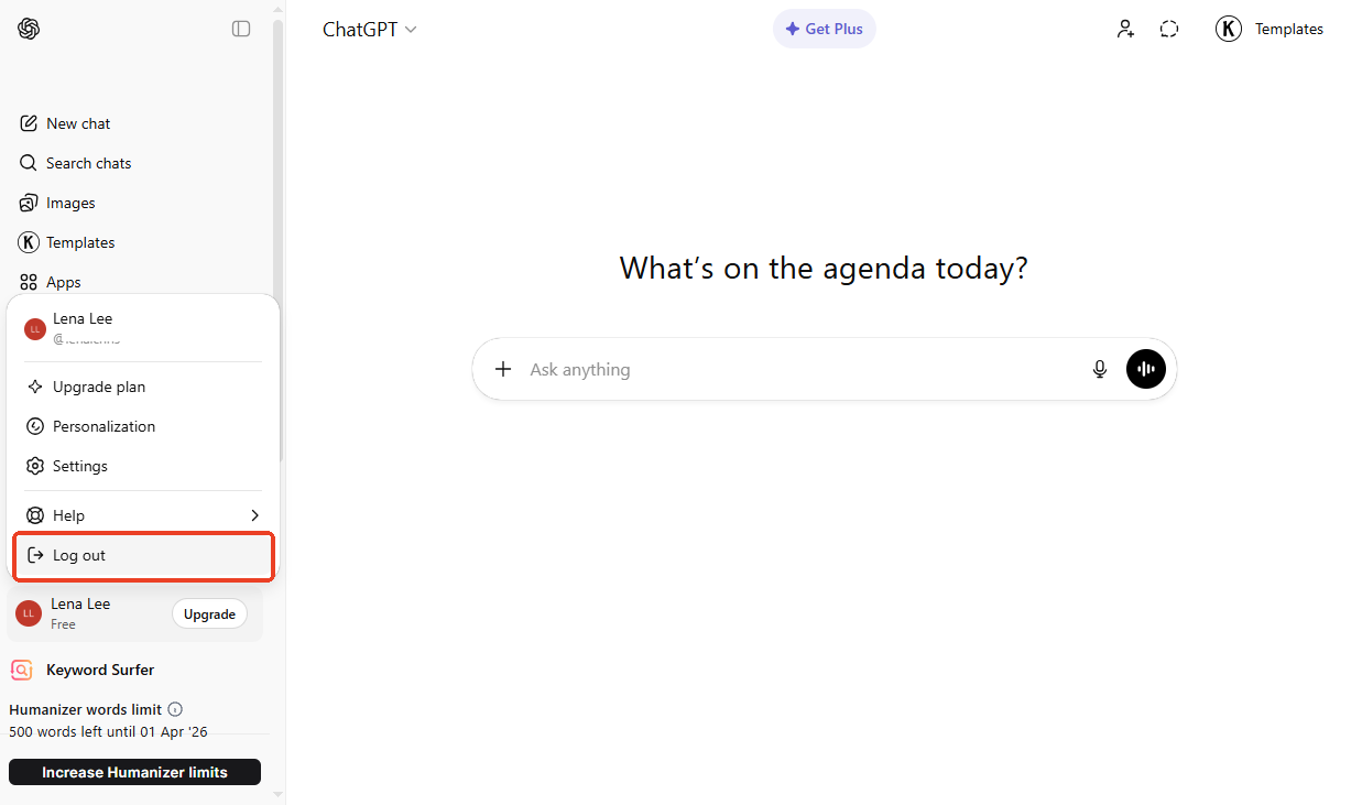 Log Out ChatGPT