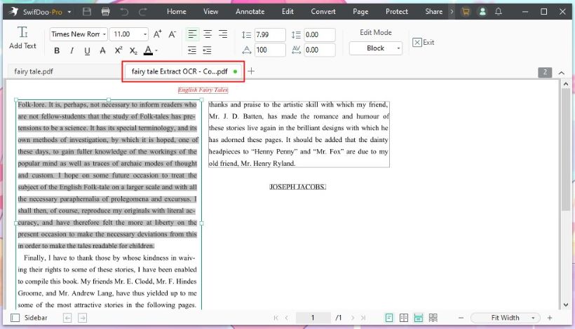 Copy Text from PDF