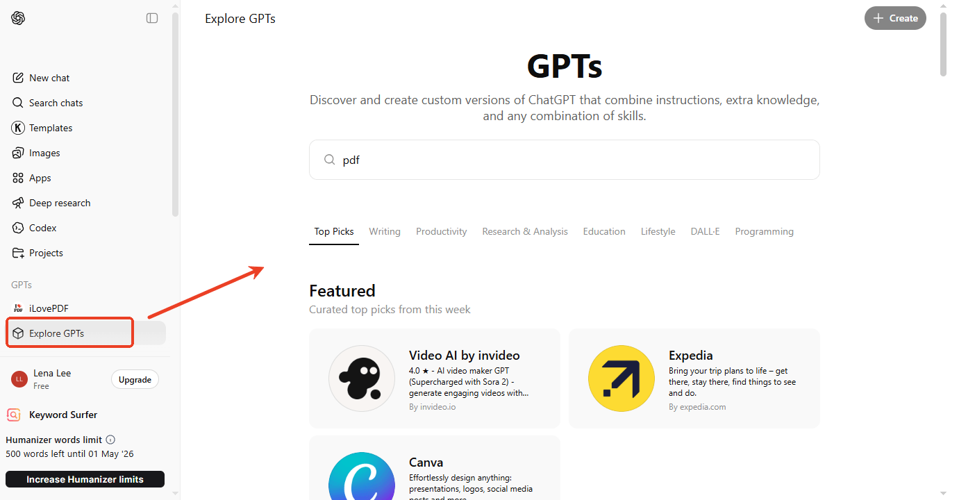 Explore GPTs