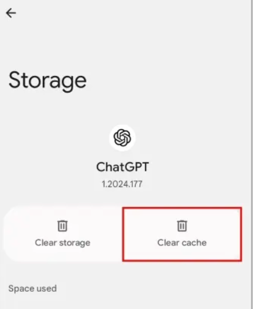 Clear the cache of ChatGPT