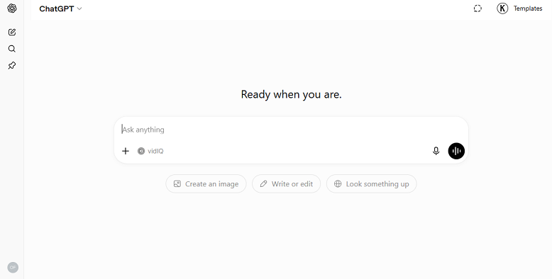 Interface of ChatGPT