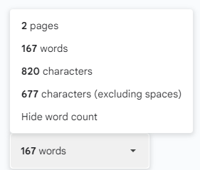 Check word count on Google Docs on computer 3