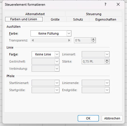 Steuerelement formatieren