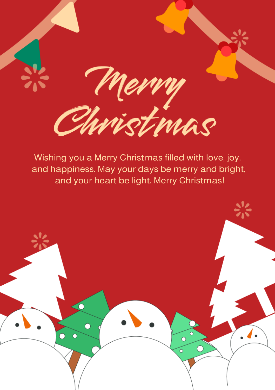 Heartwarming Christmas message card for family