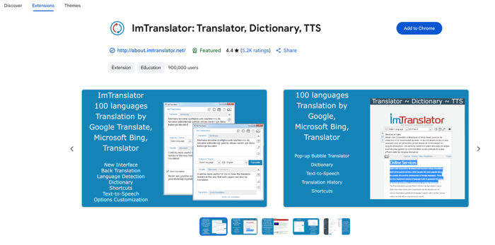 ImTranslator Chrome translation extension
