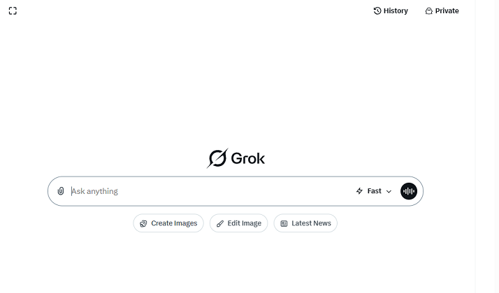 User interface of Grok
