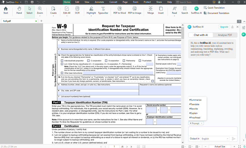 The main UI of SwifDoo PDF
