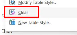 Clear formatting in Word remove table formatting