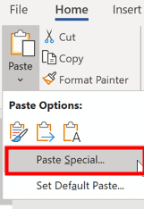 Clear formatting in Word using the paste special feature 1