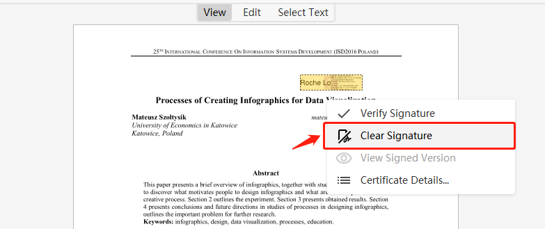 Clear a digital signature from a PDF in Soda PDF