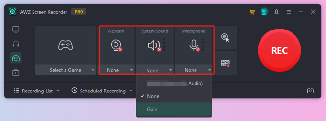 Adjust Audio in AWZ
