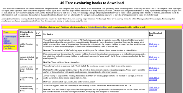 Color Your Own coloring book PDF free download site