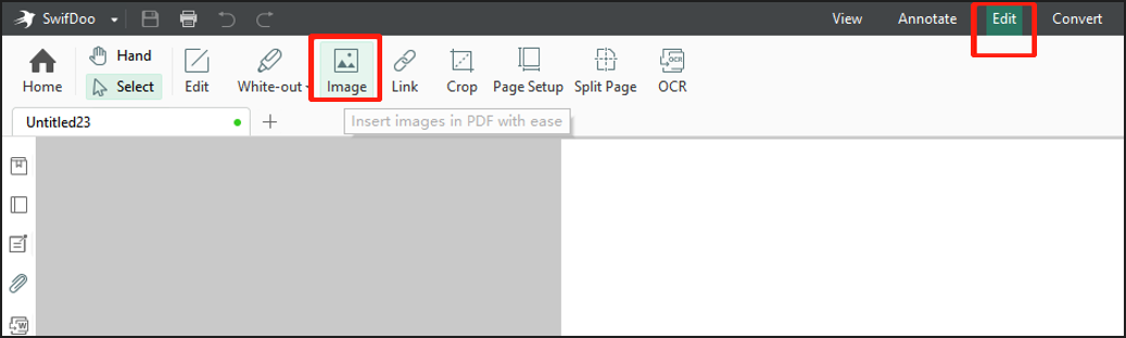 SwifDoo PDF combine JPG to PDF in one page step 2