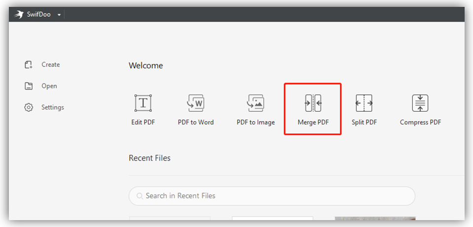 Combine PDF in Adobe Acrobat alternative SwifDoo PDF step 1