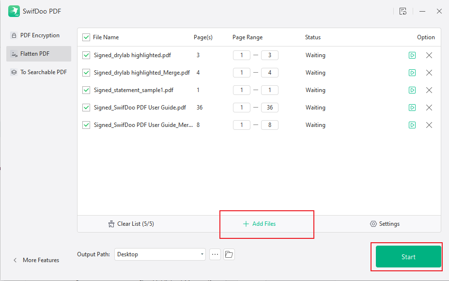 Flatten the signed PDFs in SwifDoo PDF