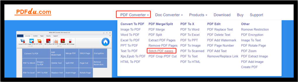 combine two PDF pages into one page PDF using PDFdu 1