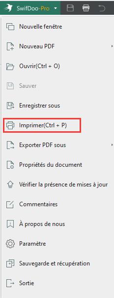 Imprimer plusieurs PDF à la fois avec SwifDoo PDF sur Windows