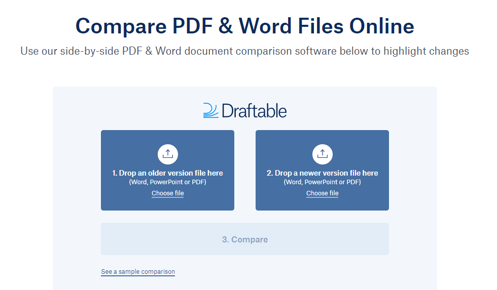 Compare two Word documents with Draftable 1
