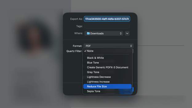Preview Reduce File Size