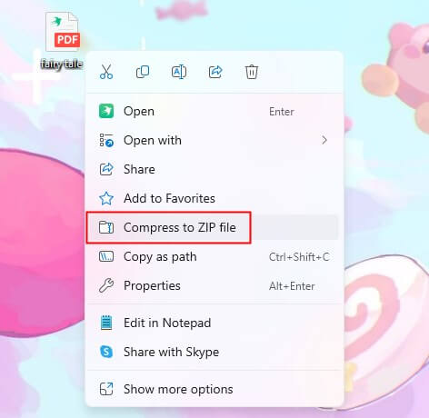 Compress to ZIP file