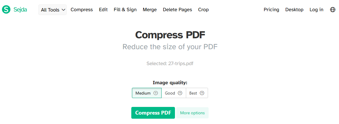 Sejda free compression