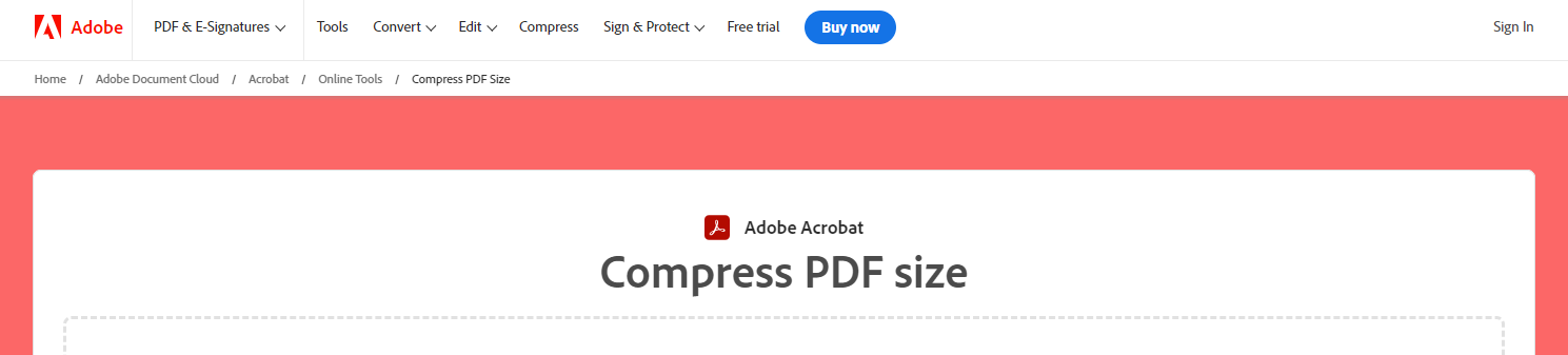 Compress PDF to 100KB with Adobe Acrobat Online