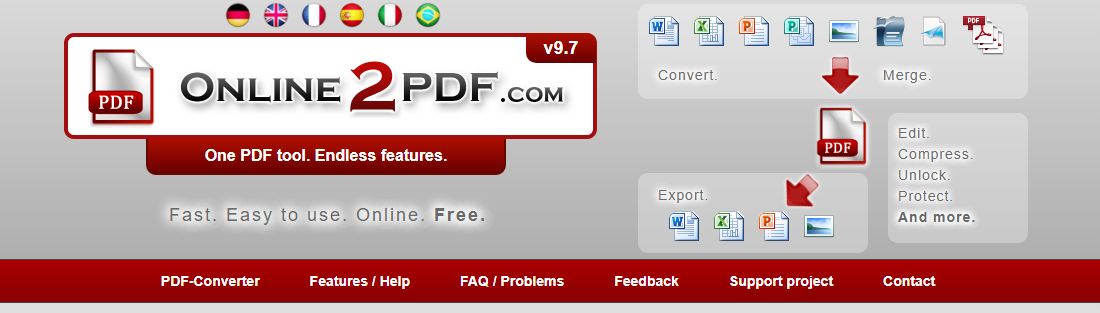 Compress PDF to 1MB with Online2PDF.com