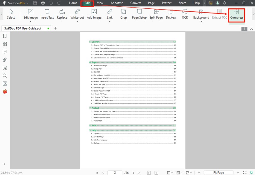 Compress PDF to 1MB for Free with SwifDoo PDF 1