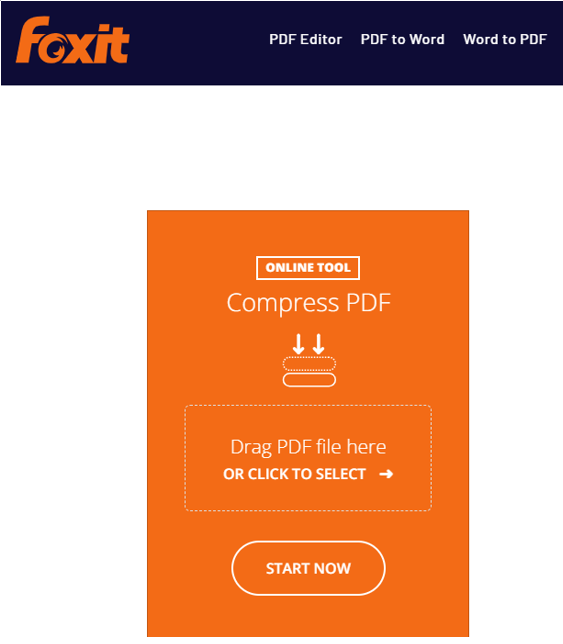 Compress PDF to 400KB using Foxit Online Compressor