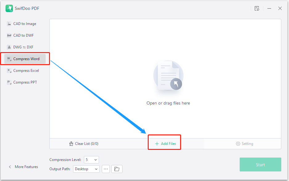 SwifDoo Compressor compress Word document step 3