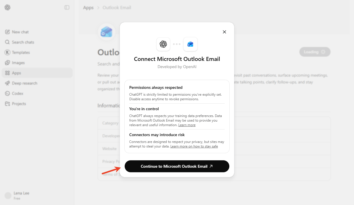 Connect Outlook to GPT