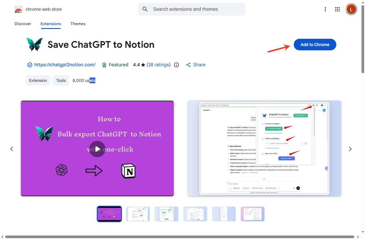 Save ChatGPT to Notion