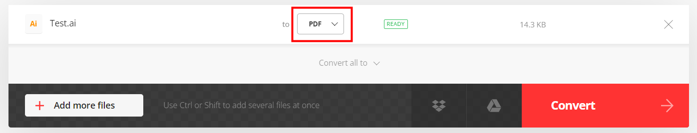 Convert AI to PDF with Convertio 2