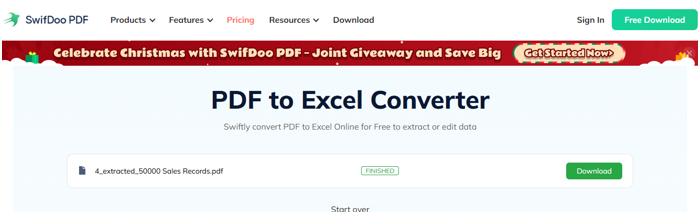 PDF Bank Statement to Excel with SwifDoo PDF Online Converter